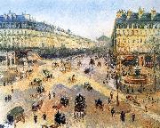 Camille Pissarro Theater Square, the French winter morning oil painting on canvas